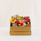 Gemischte bunte Blumen in der Box, naturfarben